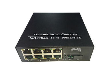 8 Ethernet-Vezel Optische Media de Haven Zwarte Kleur van Convertor Simplexsc