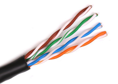 De zwarte Kabel van FTP Cat6A, Unshielded Kat 6 Netwerkkabel 8 Leiders